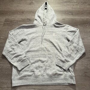 Vintage Volcom Hoodie Mens Medium Gray Heathered Fleece Pullover Sweatshirt Y2K